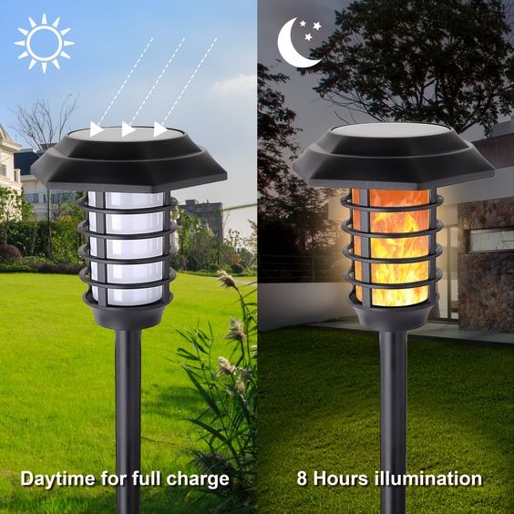 2-in-1 Solar Flame Lamp – Waterproof Outdoor LED Light for Garden, Lawn & Patio Decoration