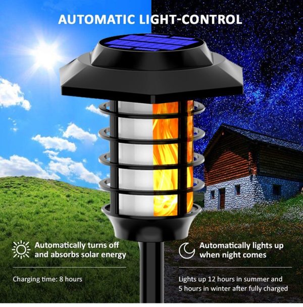 2-in-1 Solar Flame Lamp – Waterproof Outdoor LED Light for Garden, Lawn & Patio Decoration