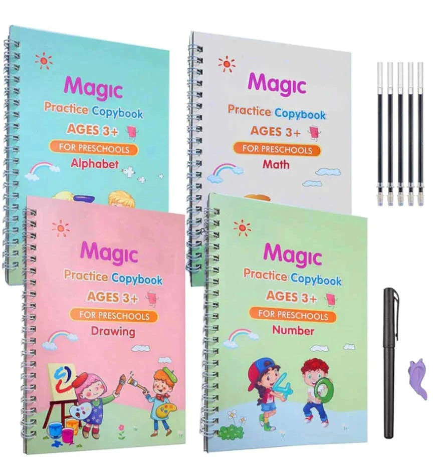 4-Piece Magic Calligraphy Practice Set for Kids – Learn English Letters & Drawing