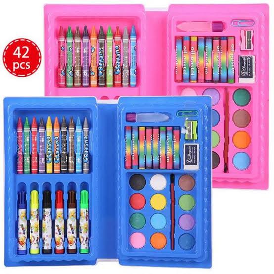 2-Piece All-In-One Kids’ Art Set – Crayons, Markers, Colored Pencils &amp; Creative Accessories  Inspire your child
