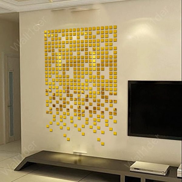 old Square Acrylic Mirror Wall Stickers – Decorative Wall Art