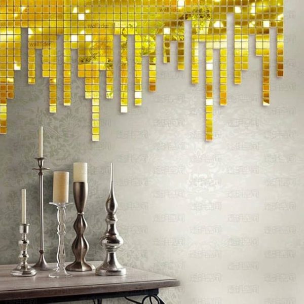 old Square Acrylic Mirror Wall Stickers – Decorative Wall Art