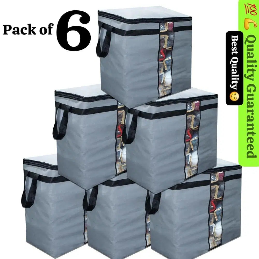Dustproof Storage Bags – Pack of 6 | Large Capacity with Handles & Zipper Closure