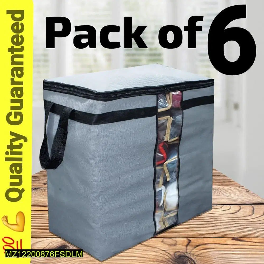 Dustproof Storage Bags – Pack of 6 | Large Capacity with Handles & Zipper Closure