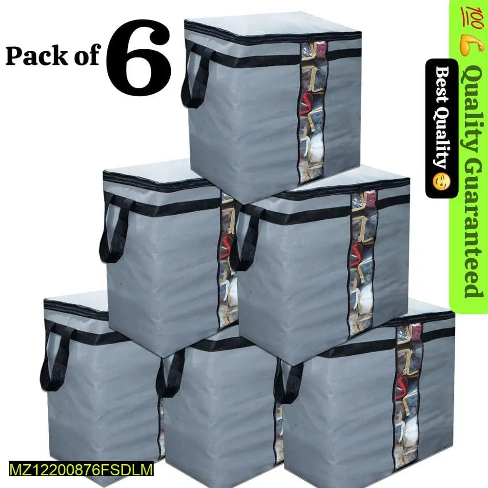 Dustproof Storage Bags – Pack of 6 | Large Capacity with Handles & Zipper Closure