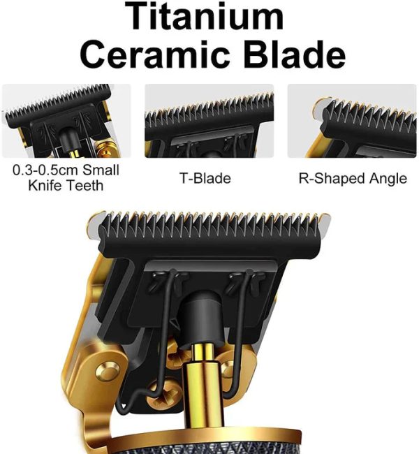 T9 Trimmer &amp; Hair Clipper for Men – Metal Body | Golden Color | Random Design