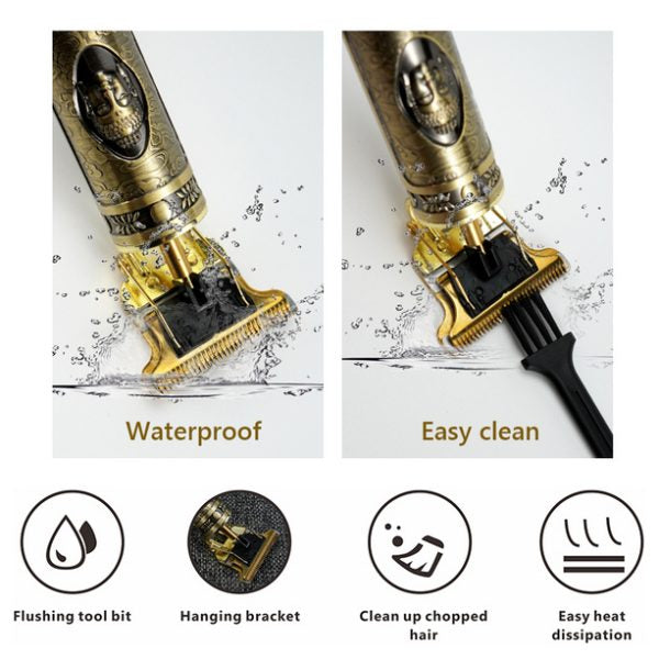 T9 Trimmer &amp; Hair Clipper for Men – Metal Body | Golden Color | Random Design