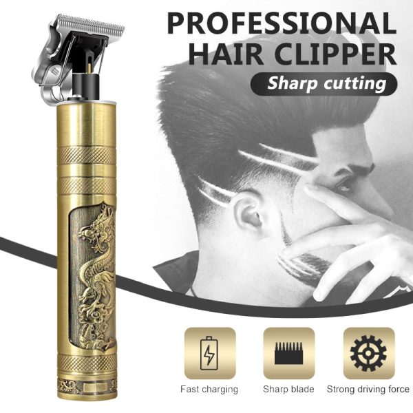 T9 Trimmer &amp; Hair Clipper for Men – Metal Body | Golden Color | Random Design