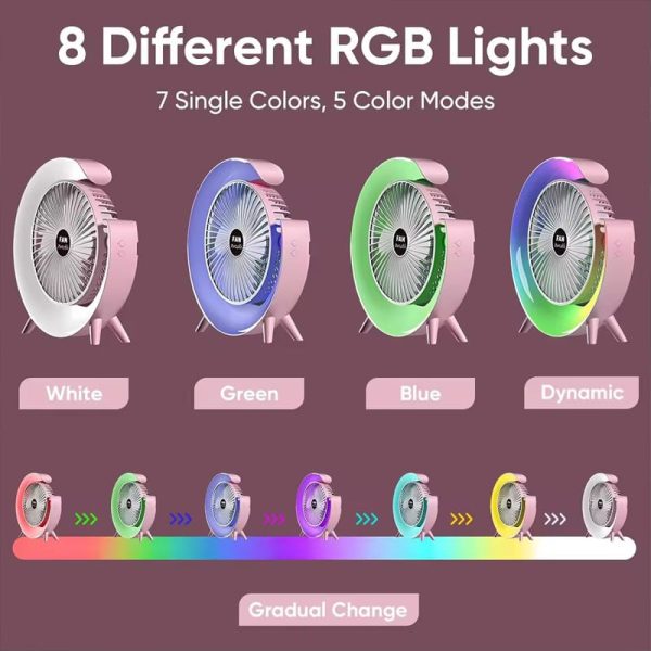 Multi-Functional LED Desktop Fan – USB Rechargeable