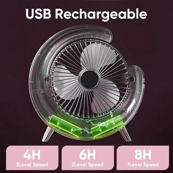 Multi-Functional LED Desktop Fan – USB Rechargeable