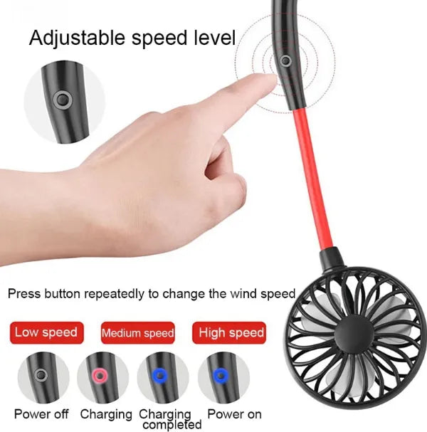 Wearable Neck Fan – Hands-Free, Rechargeable Sports Fan