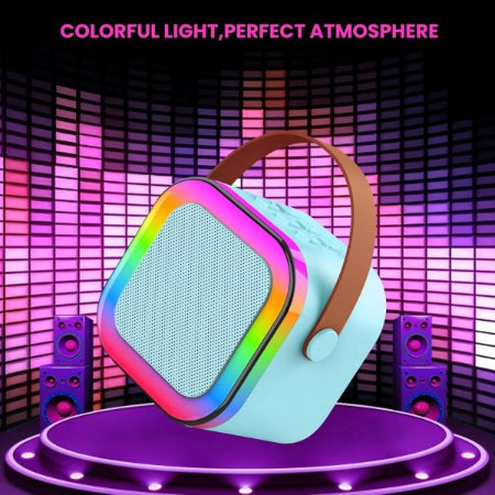 AK Come K12 Portable Bluetooth Speaker with RGB Lights & Rechargeable Battery – Mini Loudspeaker for Kids, Girls, and Boys