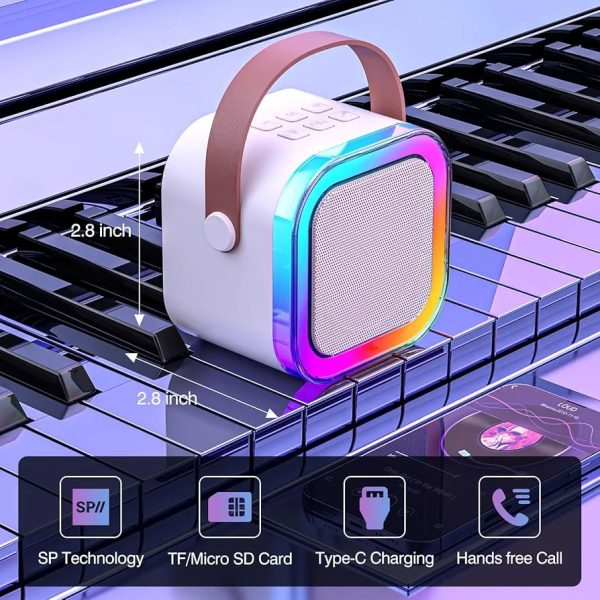 AK Come K12 Portable Bluetooth Speaker with RGB Lights & Rechargeable Battery – Mini Loudspeaker for Kids, Girls, and Boys