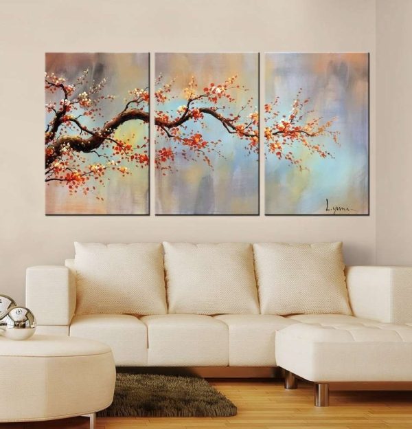 Set Of 3 Nature Tree Canvas Frames For Wall Decor  For Office And Home