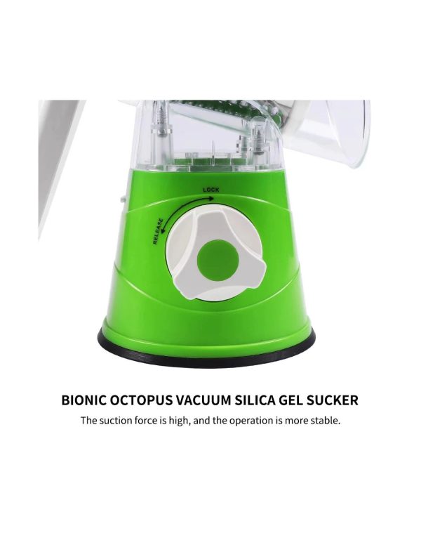 Manual Vegetable Slicer with Stainless Steel Blades – 3-in-1 Round